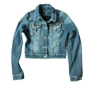 Miss Me Denim Crop Jacket Size M